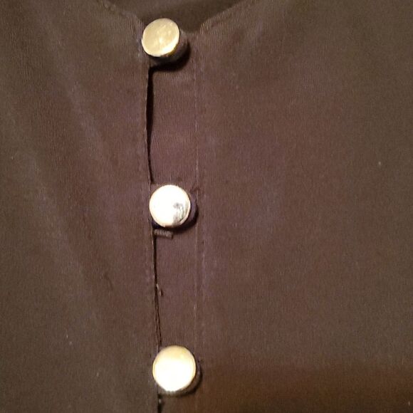 Kim Roger's Women's V Neck Button Front Tie Waist Blouse Sz Medium - Picture 3 of 6